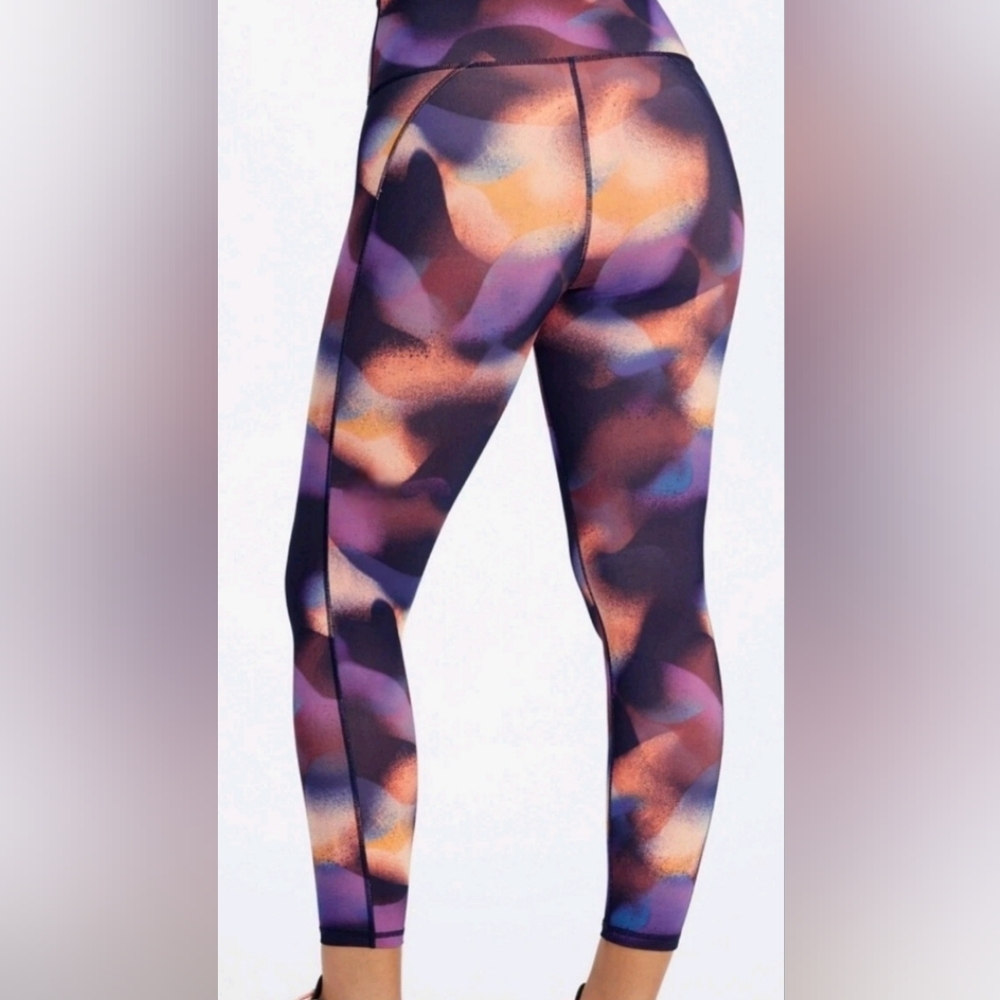 Fabletics Purple and Orange Abstract Leggings - image 2
